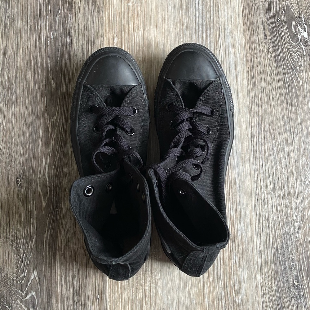 All black high top converse
